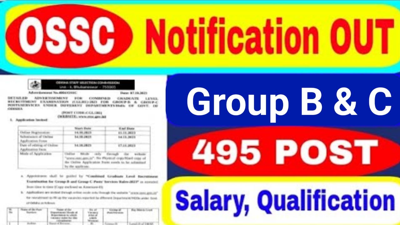 OSSC Group B And C New Vacancy 2025